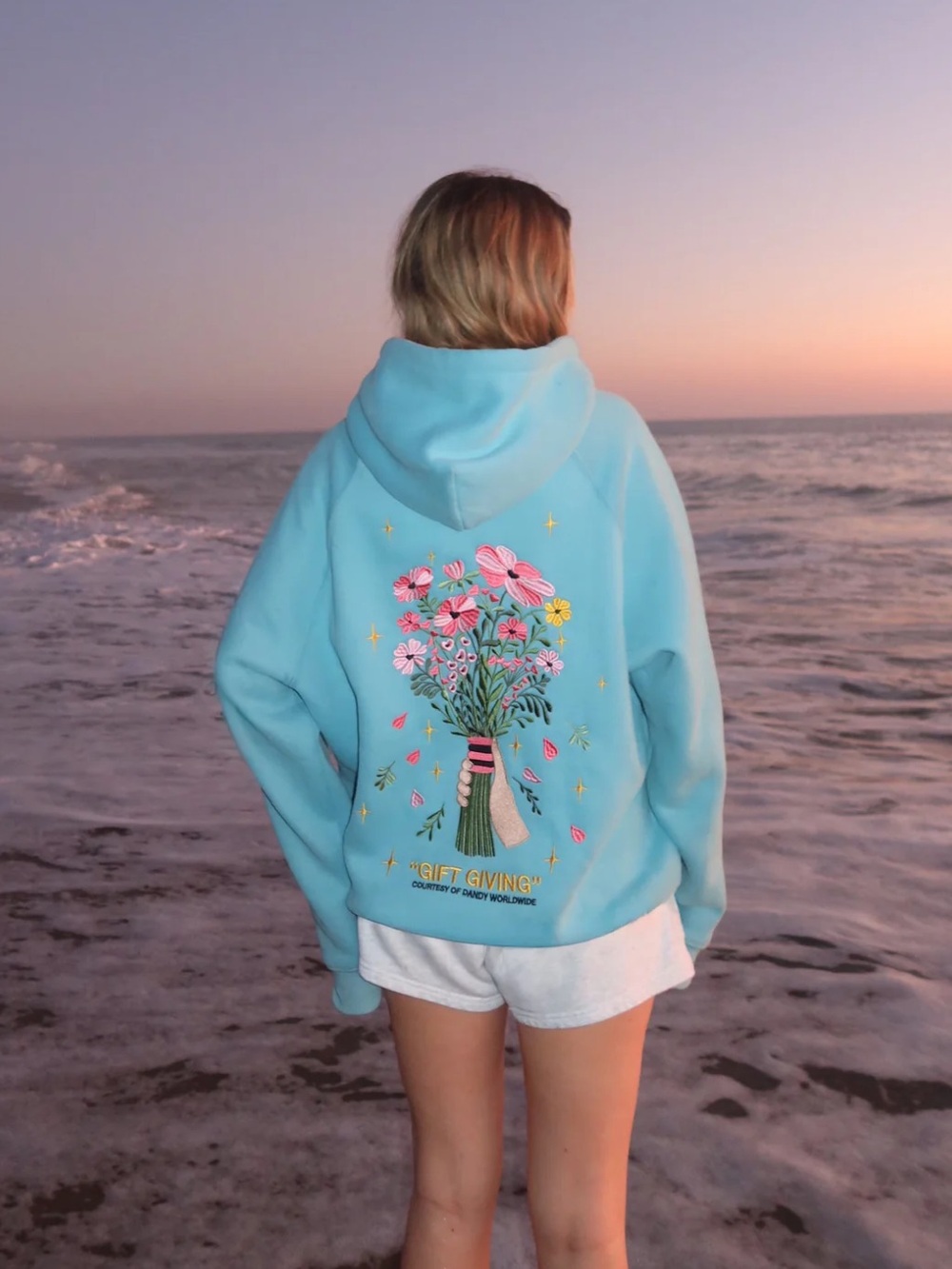 DANDY "Gift Giving" Oversized Lux Hoodie in Blue